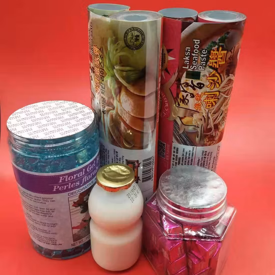 PVC/PET 食品グレードの穴あき印刷可能なシュリンクフィルムラッピングテープラベルシール水/エネルギー/ジュースボトル用